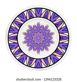 Creative round frame and floral mandala. Vector illustration.