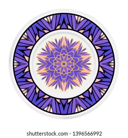Creative round frame and floral mandala. Vector illustration.
