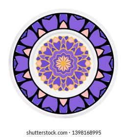 Creative round frame and floral mandala. Vector illustration.