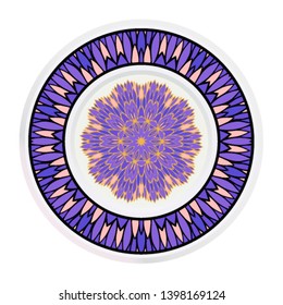 Creative round frame and floral mandala. Vector illustration.