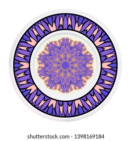 Creative round frame and floral mandala. Vector illustration.