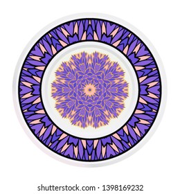 Creative round frame and floral mandala. Vector illustration.
