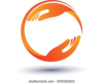 Creative Round Hand Logo Design