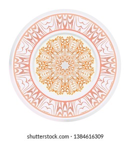 Creative round ornament with mandala. Vector illustration. For kitchen decoration.