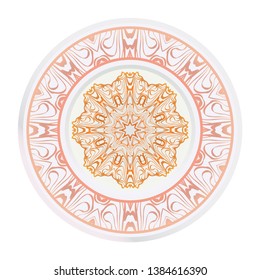 Creative round ornament with mandala. Vector illustration. For kitchen decoration.