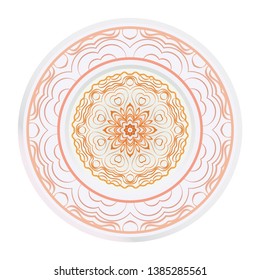 Creative round ornament with mandala. Vector illustration. For kitchen decoration.
