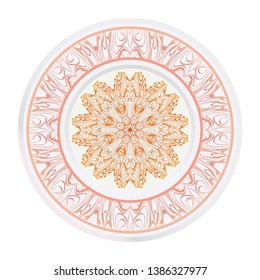 Creative round ornament with mandala. Vector illustration. For kitchen decoration.