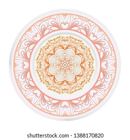 Creative round ornament with mandala. Vector illustration. For kitchen decoration.