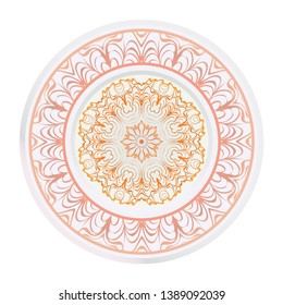 Creative round ornament with mandala. Vector illustration. For kitchen decoration.