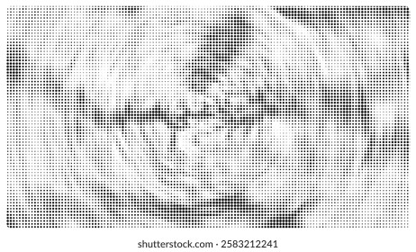 Creative round texture halftone vector template.