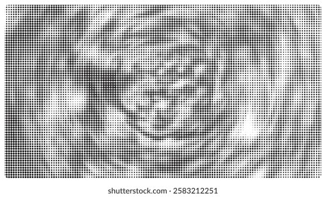 Creative round texture halftone vector template.