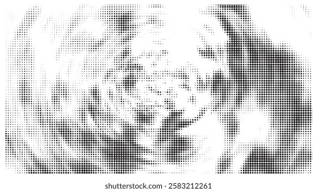 Creative round texture halftone vector template.