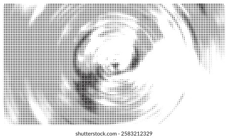 Creative round texture halftone vector template.