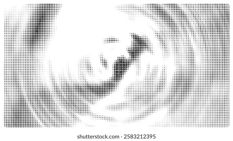 Creative round texture halftone vector template.