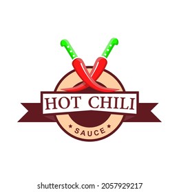 Creative rounded hot chili sauce logo design. Sauce logo for, sticker, brand and others.