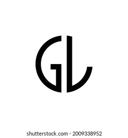 Creative Rounded Initial GL Letters Logo