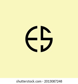 Creative Rounded Initial Letters ES Logo. It will be suitable for which company or brand name start those initial.