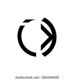 Creative Rounded Initial Letters IK Logo. It will be suitable for which company or brand name start those initial.