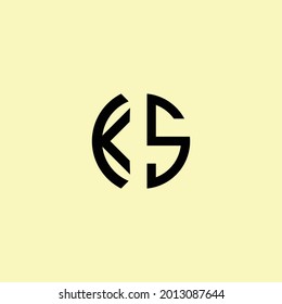 Creative Rounded Initial Letters KS Logo. It will be suitable for which company or brand name start those initial.