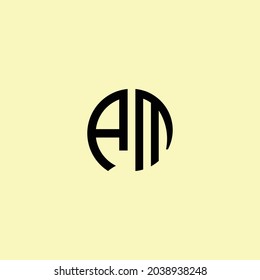 Creative Rounded Initial Letters AM Logo. It will be suitable for which company or brand name start those initial.