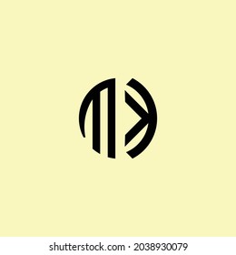Creative Rounded Initial Letters MK Logo. It will be suitable for which company or brand name start those initial.