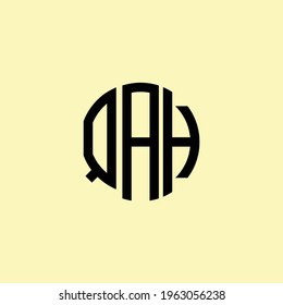Logo Creativo de las letras iniciales QAH. Será adecuado para qué empresa o nombre de marca inician esas iniciales.
