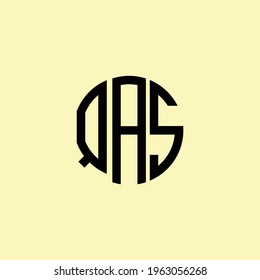 Creative Rounded Initial Letters QAS Logo. It will be suitable for which company or brand name start those initial.