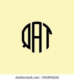 Creative Rounded Initial Letters QAT Logo. It will be suitable for which company or brand name start those initial.