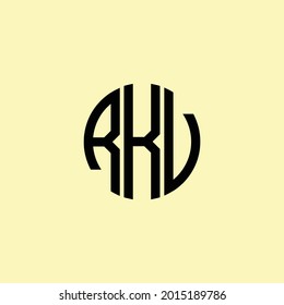 Creative Rounded Initial Letters RKV Logo. It will be suitable for which company or brand name start those initial.