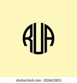 Creative Rounded Initial Letters RUA Logo. It will be suitable for which company or brand name start those initial.