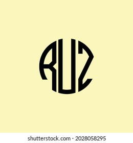 Creative Rounded Initial Letters RUZ Logo. It will be suitable for which company or brand name start those initial.