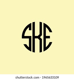 Creative Rounded Initial Letters SKE Logo. It will be suitable for which company or brand name start those initial.