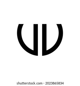 Creative Rounded Initial Letters UU Logo. It will be suitable for which company or brand name start those initial.