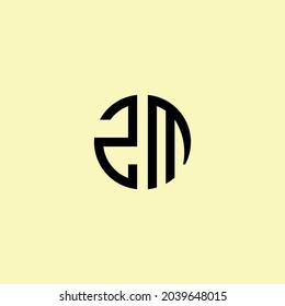 Creative Rounded Initial Letters ZM Logo. It will be suitable for which company or brand name start those initial.