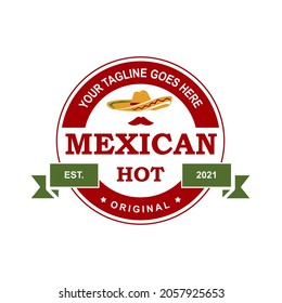 Creative rounded Mexican sauce logo design. Sauce logo for stamp, sticker, and others.