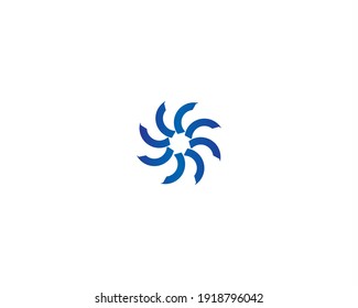 Creative rounded vector logo design with blue color concept