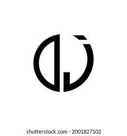 Creative Rounded-Initial DJ Letters Logo