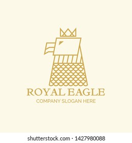 Creative Royal Eagle Design. Royal Eagle Design logo with Crown.