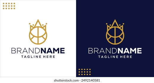 Creative RR Logo With Monoline Crown, Design Inspiration, Illustration, Vector