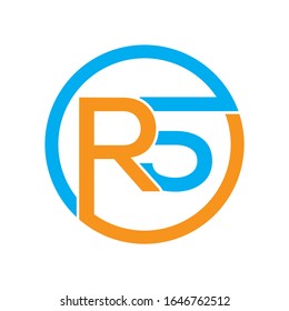Creative RS, R5 circle linked logo design template suitable for Print, Digital, Icon, Apps, print T-Shirts and Other Marketing Material Purpose