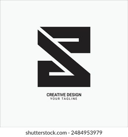 Creative RS or SR or S initial flat monogram bold black type modern unique logo design