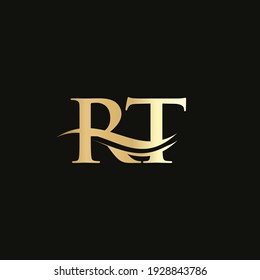 Creative RT letter with luxury concept. Modern RT Logo Design for business and company identity
