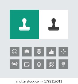 Creative Rubber Stamp Icon with Bonus Icons.
