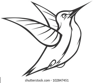 Creative Ruby Throated Hummingbird Illustration