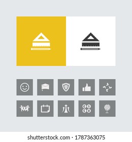 Creative Ruler & Pencil Icon with Bonus Icons.