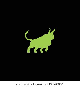 Creative running bull animal vector logo design 