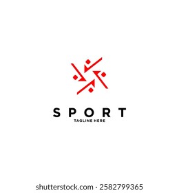 Creative running sport logo design with modern concept