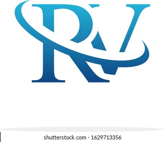 Creative RV logo icon design