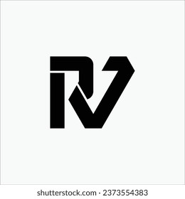 Creative RV or VR initial flat monogram modern brand unique logo