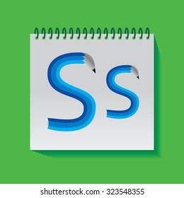 creative S alphabet created with pencil vector 